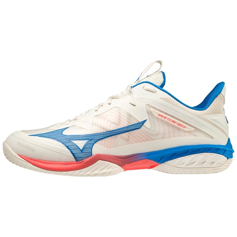 White / Pink Men\'s Mizuno Wave Claw Neo 2 Badminton Shoes | MAR703129