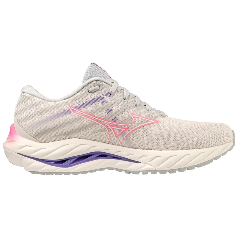 White / Pink Women's Mizuno Wave Inspire 19 Running Shoes | CHQ673951