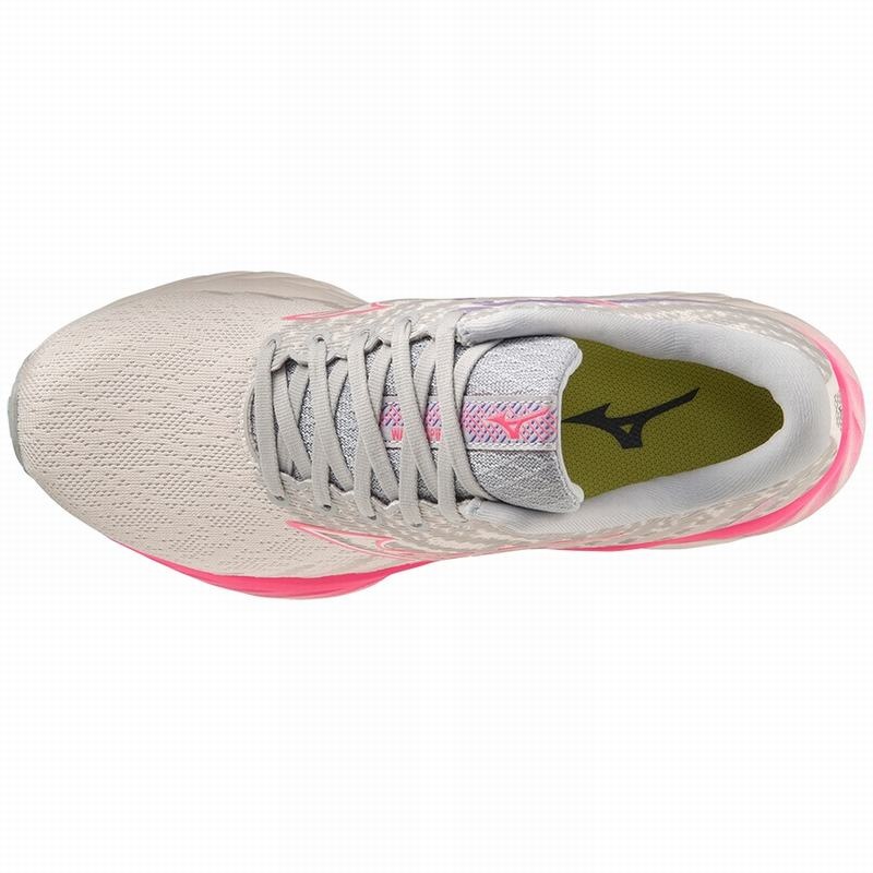 White / Pink Women's Mizuno Wave Inspire 19 Running Shoes | CHQ673951