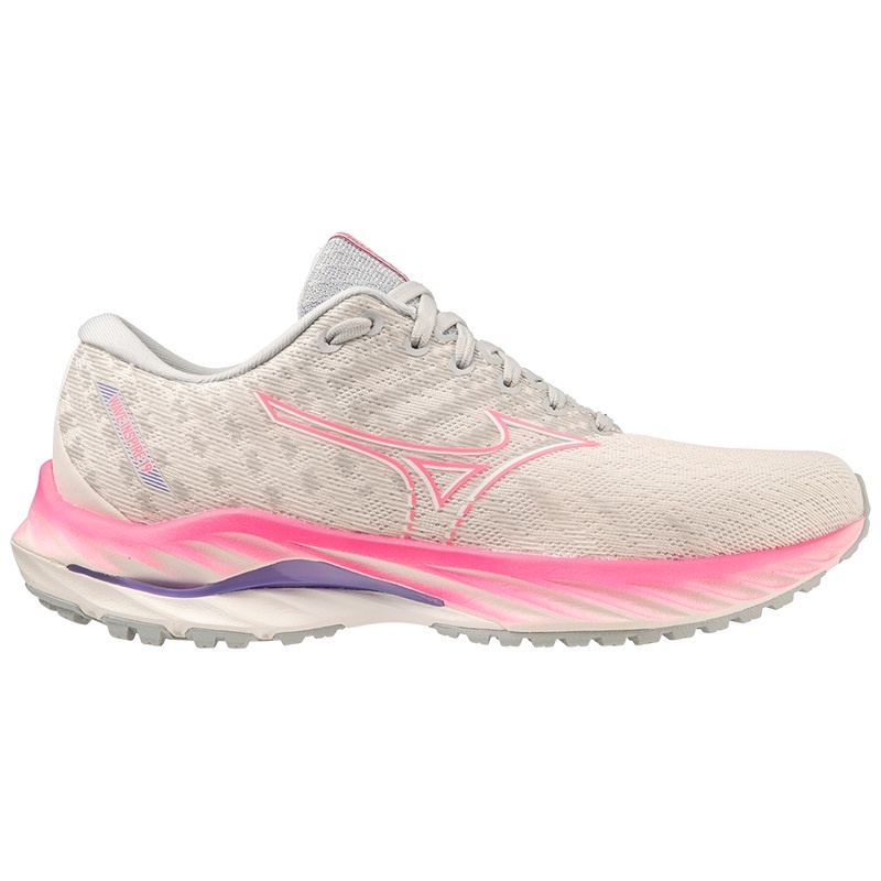 White / Pink Women's Mizuno Wave Inspire 19 Running Shoes | CHQ673951