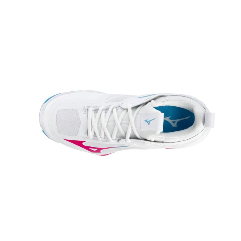 White / Pink Women's Mizuno Wave Momentum 2 Volleyball Shoes | MTG795360