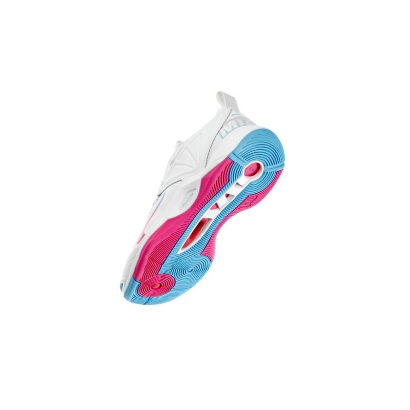 White / Pink Women's Mizuno Wave Momentum 2 Volleyball Shoes | MTG795360