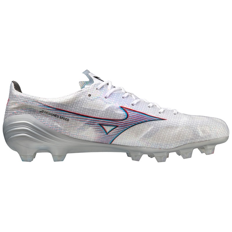 White / Red Men's Mizuno Alpha Japan Football Boots | YQL509216