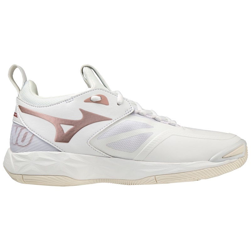 White / Rose Women's Mizuno Wave Momentum 2 Volleyball Shoes | BPE951270