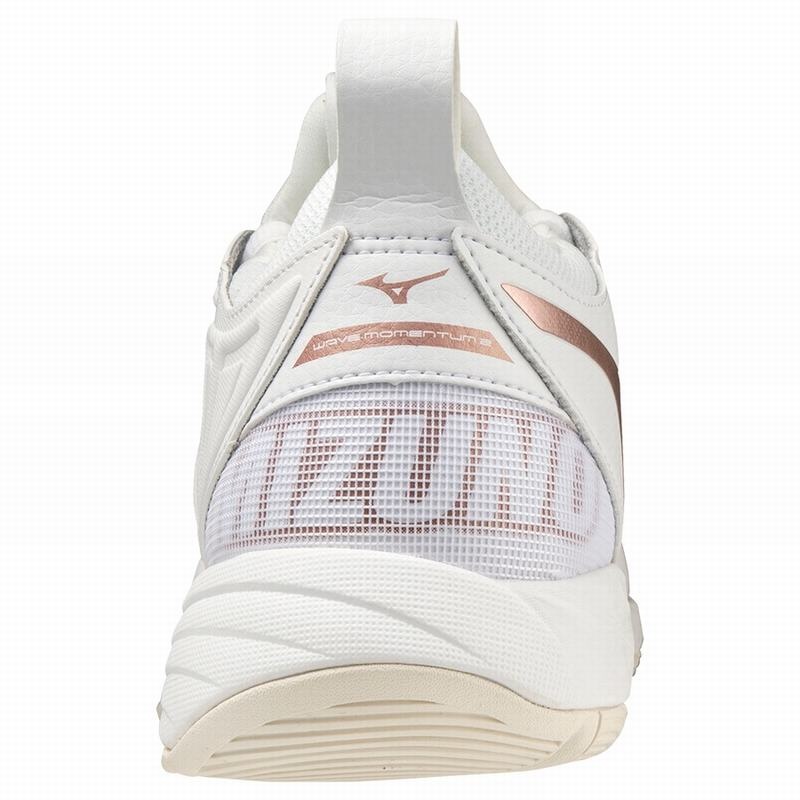 White / Rose Women's Mizuno Wave Momentum 2 Volleyball Shoes | BPE951270