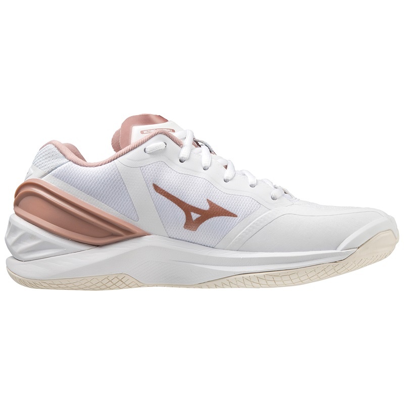 White / Rose Women's Mizuno Wave Stealth Neo Handball Shoes | GOR263795