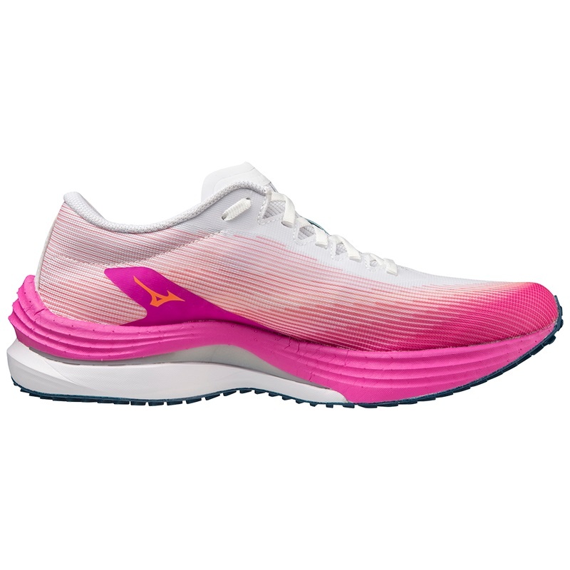 White / Silver Women's Mizuno Wave Rebellion Flash Running Shoes | MIE839206