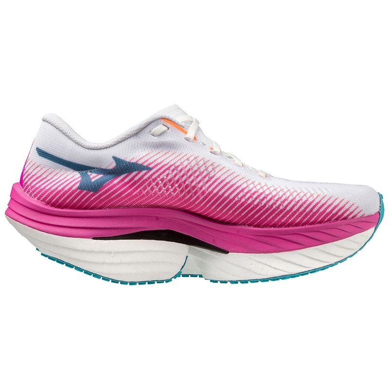 White / Silver Women's Mizuno Wave Rebellion Pro Running Shoes | QMI740195