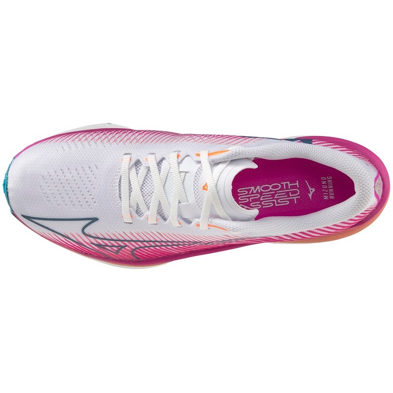 White / Silver Women's Mizuno Wave Rebellion Pro Running Shoes | QMI740195