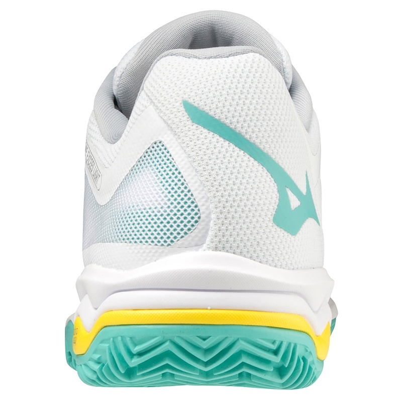 White / Turquoise Women's Mizuno Wave Exceed Light CC Tennis Shoes | DCK095148