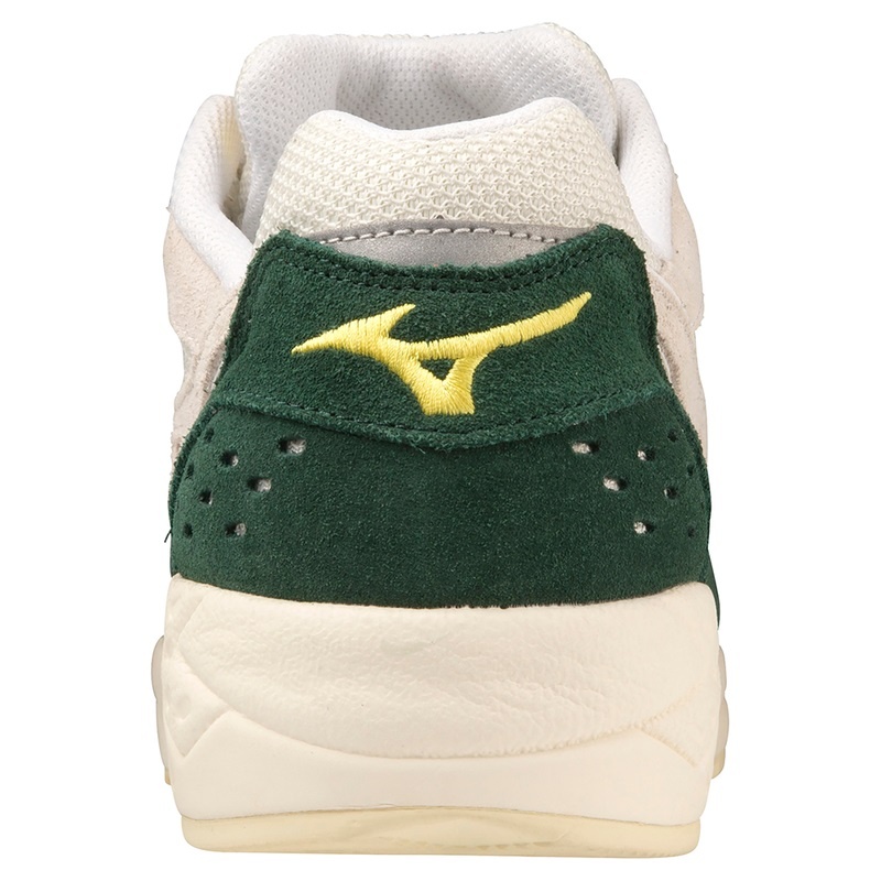 White / White / Deep Green Men's Mizuno Contender Sneakers | LRX780361