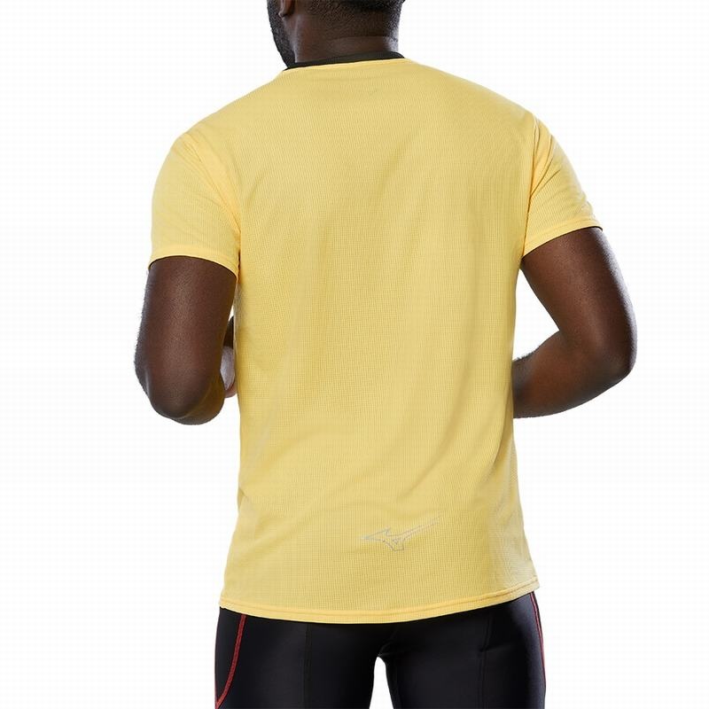 Yellow Men's Mizuno Dryaeroflow Tee T Shirts | CJA468302