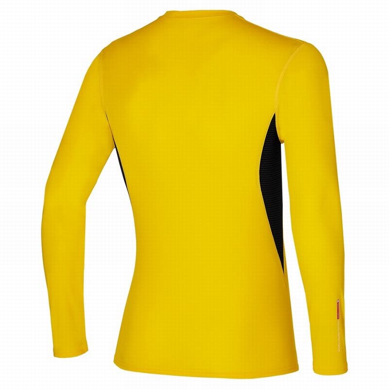 Yellow Men's Mizuno Mid Weight Crew Tops | MKT803297