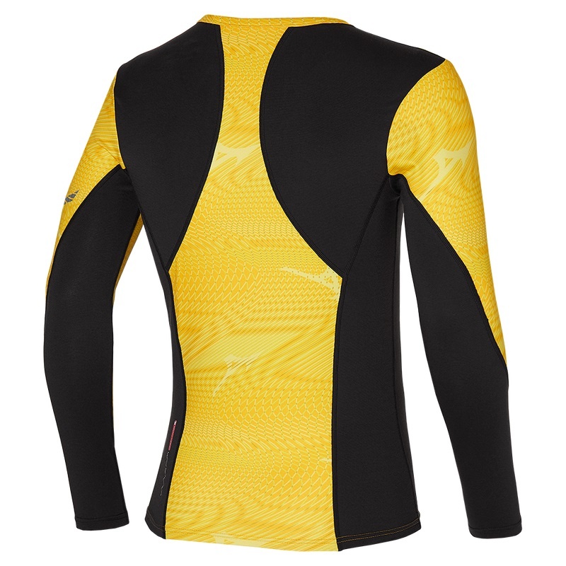 Yellow Men's Mizuno Virtual Body G3 Crew Tops | PNG657408