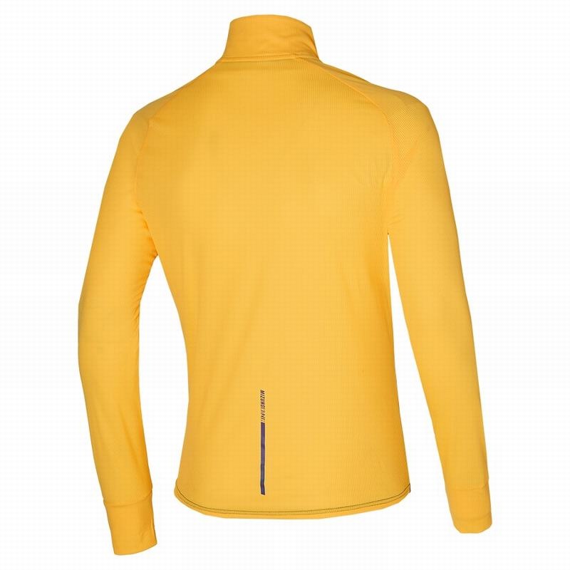 Yellow / Black Men's Mizuno Hybrid LS HZ Tops | ZIL852901